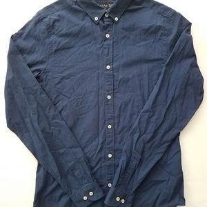 ZARA MAN navy blue dress shirt size small